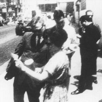 Oswald demonstration with figure in background