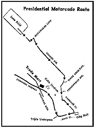 Dallas Morning News map of parade route