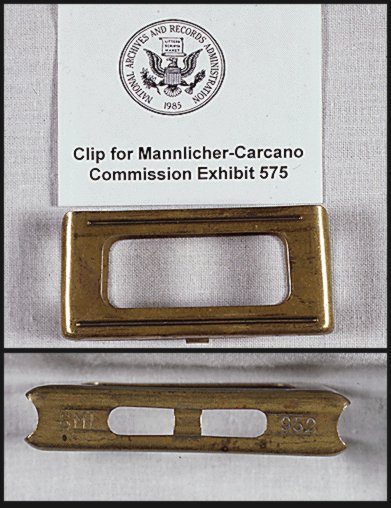 Ammunition clip from Lee Oswald's rifle in National Archives
