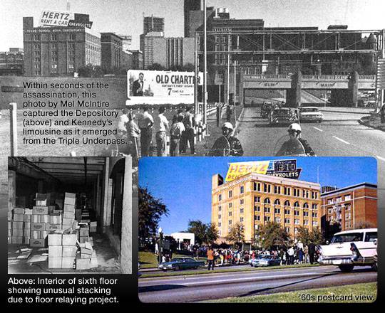 The Dealey Plaza area in the aftermath of the assassination