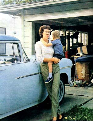 Ruth Paine in front of her garage